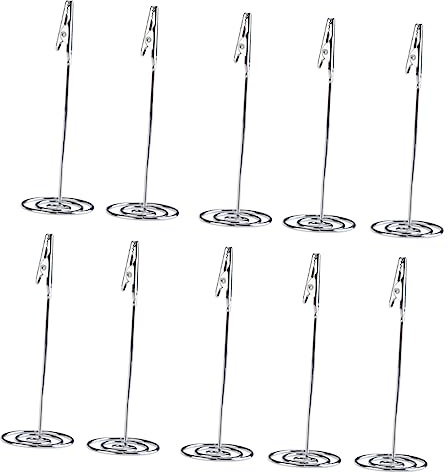 10 Stück Packung Edelstahl Memo Clip Halter mit Krokodilklemme | Fotos, Papier und Notizen, Flexibler Draht, Silberfarben, für Zuhause und Büro