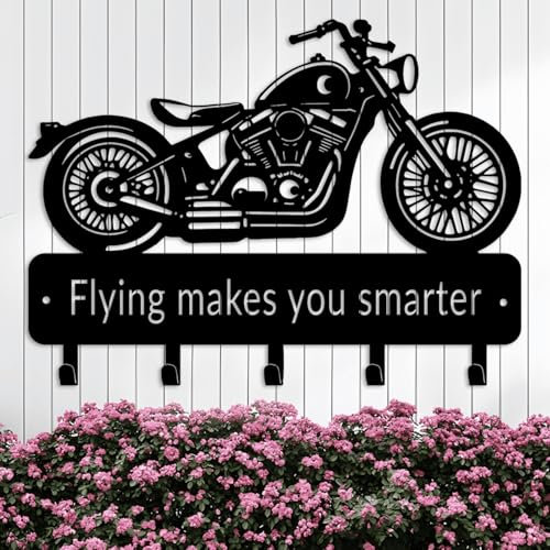 Riaeelvs Support mural personnalisé vintage pour clés de moto, porte-clés en métal rustique personnalisé avec crochets pour décoration de garage, accessoires de camping-car, organisateur de clés