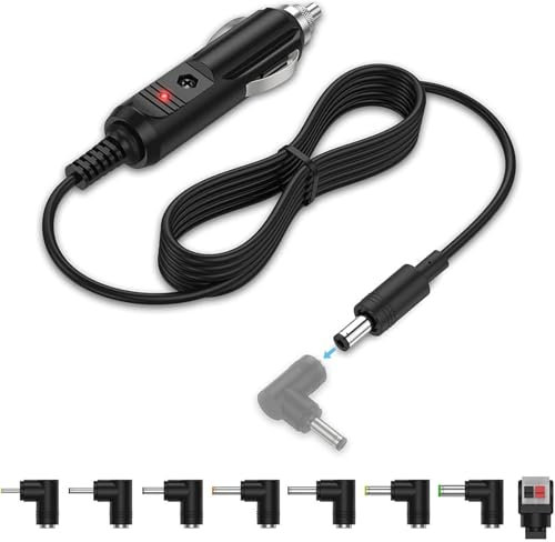 Universal 12V 2A Car Charger Power Cord to Cigarette Lighte with 8 Connector,Power Cable for DVD Player GPS Bluetooth Speakers Breast Pump Label Maker Camera Router CD Player