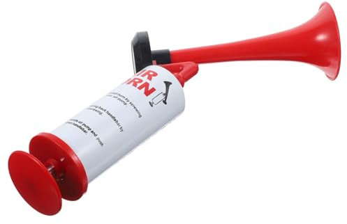 TOGEVAL Handdruck Drucklufthorn Rot Aus Kunststoff Lautes Air Horn Zum Anfeuern Bei Fußballspielen Sportevents Und Partys