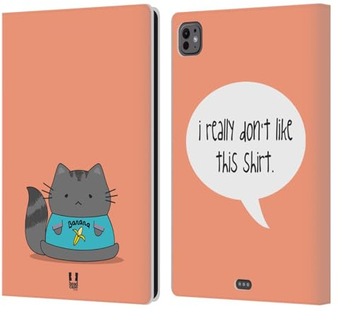 Head Case Designs Shirt Wilbur Le Chat Étui Portefeuille en Cuir Compatible avec Apple iPad Pro 11 M4/M5 2024/2025