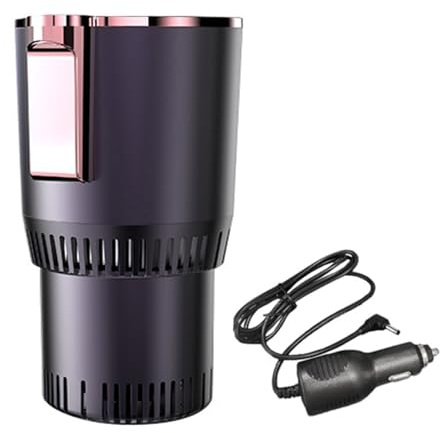 Bouilloire électrique – Tasse chauffante de voiture | Tasse isotherme en acier inoxydable | Bouteille d'eau portable avec couvercle hermétique anti-déversement, câble chauffe-plat, refroidisseur