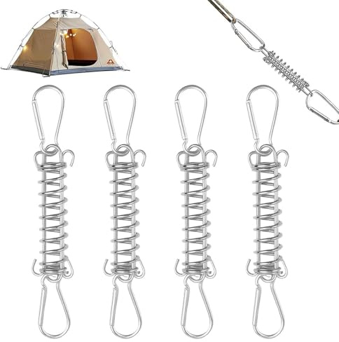 Set of 4 Awning Attachment Set, Tension Springs with Hooks, Tension Spring Awning Accessory Set, Tensioner Spring Spring for Camping Awning Awning Attachment Awnings