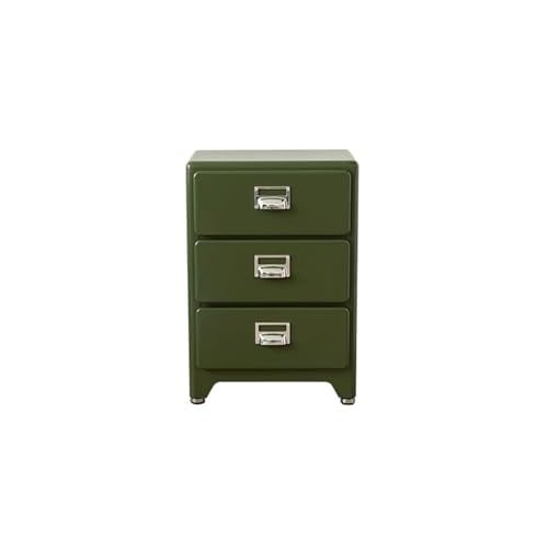 XUJUAN-0227 Kommode Massivholz Nachttisch Schlafzimmermöbel minimalistische Lagerung kleine Vintage Wohnzimmer Sideboard(Dark Green)