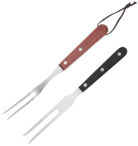 Garneck Grillgabel Fleischgabel 2 X Grillgabel 27 cm | Verbrühungsschutzgriff, Tragbares Design, Einfache Reinigung, 2Er Set, 27 X 2 X 1.5 cm