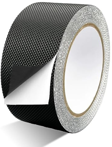 Rubber Grip Tape - 2.5cm x 5m Anti Slip Tape - Strong Self Adhesive Rubber Tape - Waterproof Non Slip Tape for Handles and Contact Surfaces (Black)