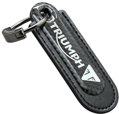 Porte-clés Moto en Cuir de Haute Qualité en Microfibre et Fibre de Carbone pour Triumph Porte-clés en Cuir de Haute Porte-clés Moto Portable Polyvalent Durable Accessoires,Black-A