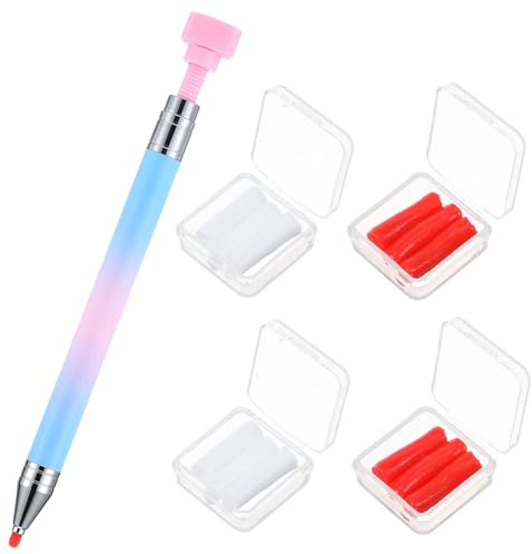 KFHENSOMR Rhinestone Picker Wax Pen Rhinestone Picker Tool Automatic Refillable Wax Pen Diamond Art Painting Pens with 12 Additional Waxs Refills, Rhinestones Pickup Tool for Nail and Diamond Paint Ar