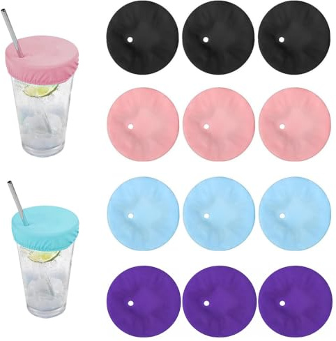12 Stück Getränkeschutzdeckel Party, Haarband Drink Cover, Getränkeschutz Sicherheits Schutz vor Ko Tropfen, Insekten und Schmutz wiederverwendbar für Cocktails & Alkohol, Frauen Party Zubehör