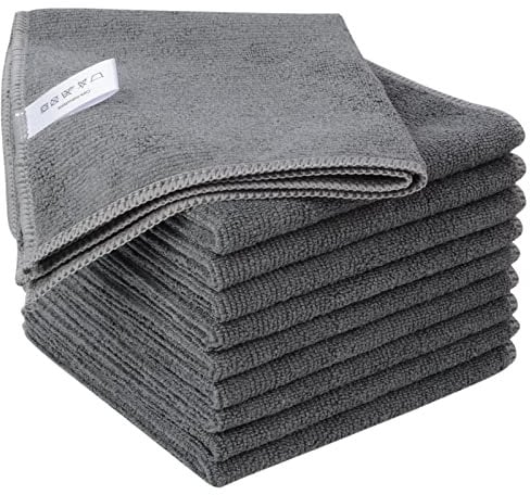 KinHwa Mikrofasertücher Haushalts handtücher Super saugfähig Geschirrtücher Mehrzweck 30cm x 30cm (Grau 10, 30 x 30 cm)