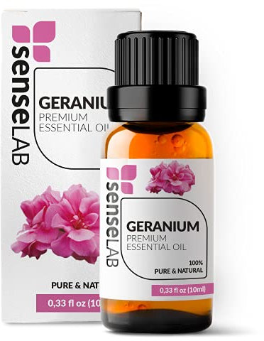 SenseLAB Aceite Esencial de Geranio - Aceite de Geranio Natural 100% Puro de Grado Terapéutico para Difusor de Aromaterapia y Humidificador - Aceite para el Cuidado de la Piel - Relajante (10 ml)