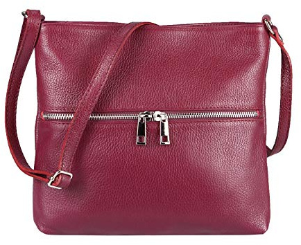 OBC Damen Leder Tasche Cross Body Schultertasche City Bag Crossover Umhängetasche Henkeltasche Clutch Ledertasche Damentasche