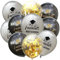 Oblique Unique® Konfetti Luftballon Set Prüfung bestanden für Schulabschluss Abi Abitur Studium Führerschein Abschluss - Silber Schwarz Gold