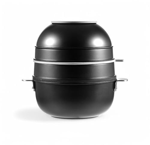 MasterPRO SHARE & PLAY | Juego de Utensilios de Cocina Apilables de 10 piezas | Mango Desmontable | Ahorra espacio | Fundición de Aluminio | Recubrimiento Antiadherente ILAG Ultimate | Regalo Ideal