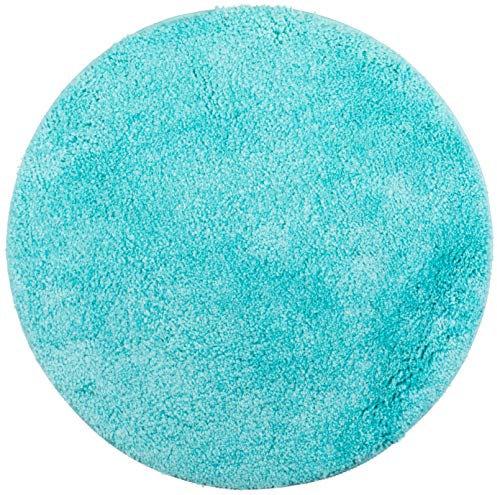 Brandsseller Badezimmerteppich Ø 60 cm Badvorleger Badematte Badteppich rund Chenille rutschfest saugstark maschinenwaschbar - Türkis