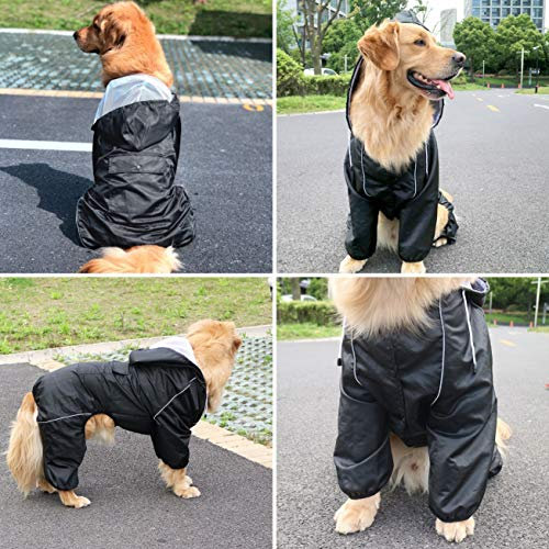 Idepet Regenmantel für Hunde Regenjacke Hund Winddicht Wasserdicht Hundamantel mit Kapuze für kleine und mittelgroße Hunde Regenschutz