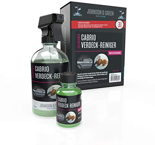 Greenpower Cabrio Verdeckreiniger Vorteilspack für bis zu 3 Liter, entfernt mühelos auch hartnäckige Verschmutzungen, Umweltschonend und biologisch abbaubar