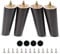 Lot de 4 Pieds Ronds de Meubles en Bois - pour canapé-lit Moderne du Milieu du siècle - Pieds de Table (6/ 15cm, Noyerl-Incliner)