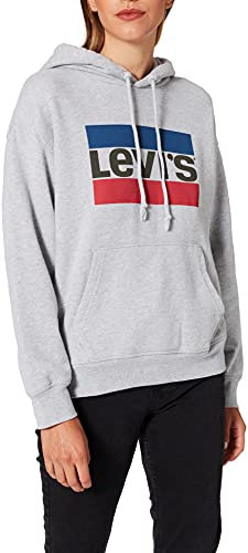 Levi's Damen Graphic Standard Hooded Sweatshirt Hoodie, Logo Starstruck Heather Grey, M