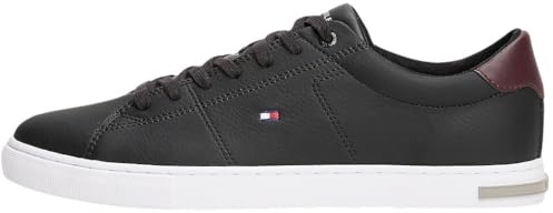 Tommy Hilfiger Uomo Sneakers Vulcanizzate Essential Leather Detail Vulc Scarpe, Nero (Black), 39