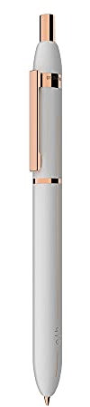Otto Hutt design 03 Druckbleistift 002-18799 – Bleistift aus Messing Vollmaterial in der Farbe Weiß – Mit 0,7-Millimeter-Minen und Radiergummi