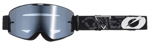 O'NEAL | Fahrrad- & Motocross-Brille | MX MTB DH FR Downhill Freeride | Verstellbares Band, optimaler Komfort & Belüftung | B-20 Goggle Strain V.22 | Erwachsene | Schwarz Weiß Verspiegelt | One Size
