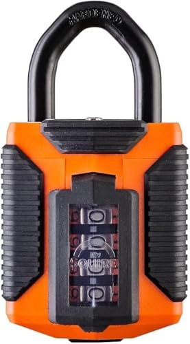 Hochleistungszahlenschloss von Squire (CP50) - Widerstandsfähiger Bügel - 4 stelliges Zahlenschloss - Legierter Stahl für Korrosionsbeständigkeit - Wetterfestes Schloss für Haus(Orange, 50 mm)