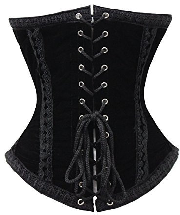 luvsecretlingerie Damen Taillentraining Schwerlast Doppelt Stahl Knochen Unterbrust Korsett Steampunk Gothic Corsage #8023