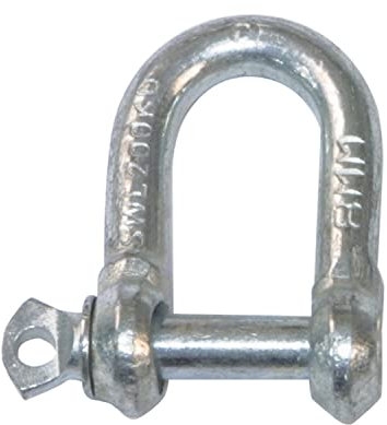 Amig - Confezione da 2 grilli dritti Mod.30130 in acciaio zincato a forma di U e perno filettato/perfetti per sollevamento o traino di oggetti pesanti, argento