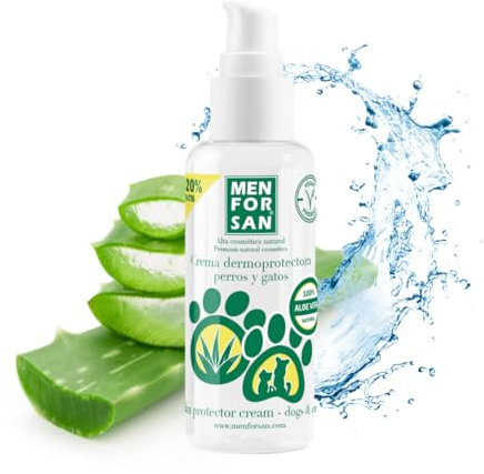 MENFORSAN Hautschützende Feuchtigkeitscreme für Hunde und Katzen 60 ml, mit 100% natürlicher Aloe Vera aus kontrolliert biologischem Anbau