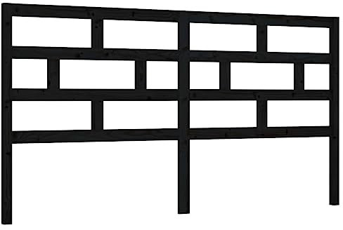 vidaXL Kopfteil Betthaupt Bettkopfteil für Bett Bettgestell Bettrahmen Massivholzbett Holzbett Schlafzimmer Schwarz 186x4x100cm Massivholz Kiefer