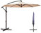 Samuel ALEXANDER 3m Cantilever Parasol in Beige with Crank Handle for Patio Garden Banana Parasol with Weatherproof cover + Cross Stand Base Included