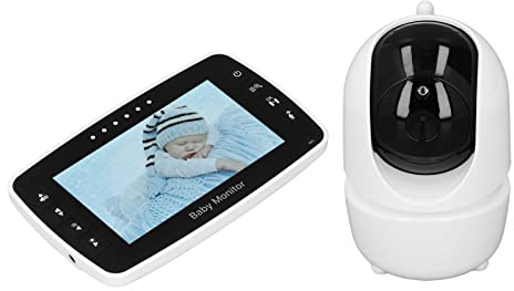 Multifunktions-Babyphone, 100-240 V, 4,3-Zoll-Video-Babyphone, Kabelloser IPS-Bildschirm, 2-fache Temperaturanzeige, 2-Wege-Nachtsicht-Babysitter-Kamera (EU-Stecker)