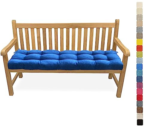 Lsjoaw Bankauflage Bankkissen 140X40X6CM Sitzauflage Sitzkissen Bank Bankpolster Sitzpolster Auflage für Gartenbank Sitzbank & Hollywoodschauke Outdoor/Indoor,Color#27 Blau