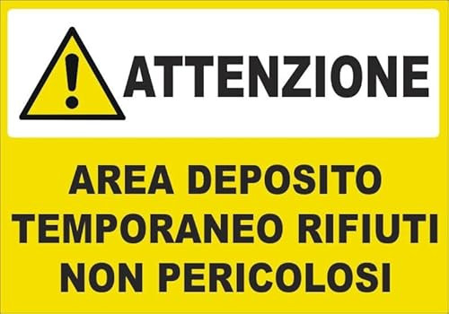 ETICHETTA ADESIVA AREA DEPOSITO TEMPORANEO RIFIUTI NON PERICOLOSI NORMATIVA DI SICUREZZA IN AMBIENTE DI LAVORO