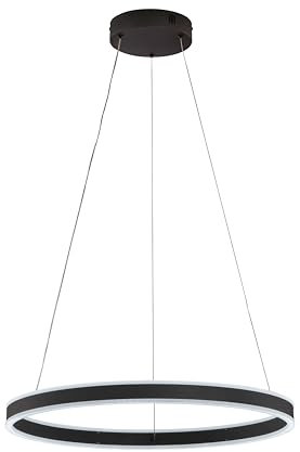 Fischer & Honsel Pendelleuchte, Sirko | Sandschwarz | D: 60 cm | Höhenverstellbar | Mit Fernbedienung | Helligkeit Stufenlos dimmbar | Farbtemperatureinstellung Stufenlos | 61048 | EEG: F