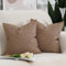 Madizz 2er Set Faux Leinen Kissenbezügen Weich Dekorative Kissenabdeckung für Sofa Schlafzimmer Kissenhülle Hellbraun 60x60 cm Quadrat