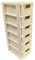 Khanary Plastic Storage Drawer Unit| 6 Tier Rattan Effect Storage Drawer Space Saving Mini Drawers Tower- Durable Cabinet Organizer Home, Kitchen, School, Office - 26Dx19Wx60H cm| Cream