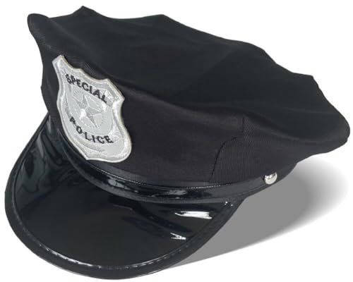 Hrippy Polizei Rollenspiel Hat Classic Octagon Cap Bühnenshow Polizei Kapitän Hat Lustige Party Hat Erwachsene Kostümzubehör Accessoires