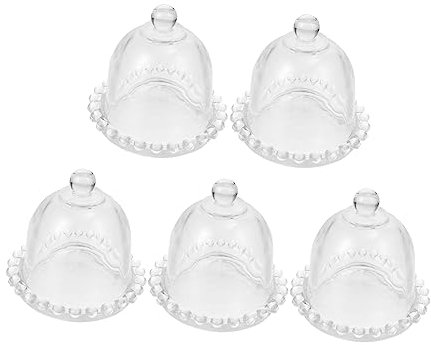 Ciieeo 5stücke Glas Dessertdeckel Mit Deckel Kleine Lebensmittelabdeckungen Für Kuchen Desserts Und Snacks Transparent Und Dicht