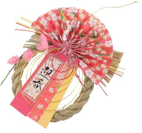 Alipis Couronne Japonaise Paille Tressée Pendentif Mural Décoratif Décoration Suspendue pour Entrée De Maison