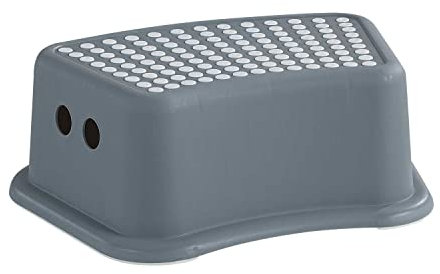 Tritthocker Fußhocker | Kunststoff | Grau | B 36 cm x H 13 cm x T 24 cm