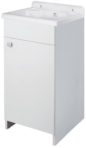 Liberoshopping Mobile lavatoio mini 43x35 cm in legno Bianco con vasca in polipropilene