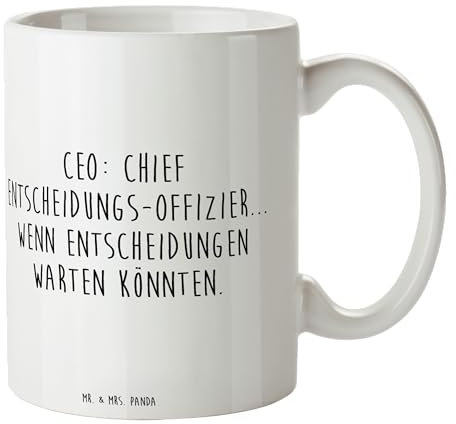 Mr. & Mrs. Panda Tasse Spruch CEO Entscheidungen - Geschenk, Management, handgefertigte Geschenke, Berufe, Berufsprodukte, Kaffeebecher,