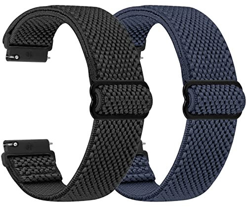SHIJZWD Elastische Uhrenarmbänder 16mm 18mm 19mm 20mm 22mm 24mm Armband mit Schnellverschluss, Verstellbares Dehnbares Nylon Loop Sport Atmungsaktive Ersatzarmband für Herren Damen