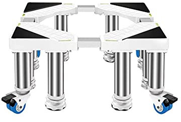 Carro con Ruedas Soporte para Lavadora Pedestales y Marcos para Lavadora móvil Longitud/Ancho telescópico 45-65 cm Secadora y refrigerador Rejilla Alta Universal Carga de Oso 400 kg