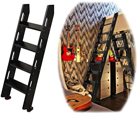 Etagenbettleiter, Holzleiter für Etagenbetten – 3 Stufen, 110 cm/4 Stufen, 137 cm Länge, robuste Bettseitenleiter mit Griff, Anlehnleiter für Wohnwagen, Wohnwagen (Größe: 4 Stufen, 137 cm/53