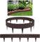 JOIEYOU Rasenkante Kunststoff, DIY Rattan-Optik Beetumrandungen 5M Beetumrandung Gartenpalisade für Dekoration Gartenzaun Gemüsegarten Rasen (5 Stücke Braun)