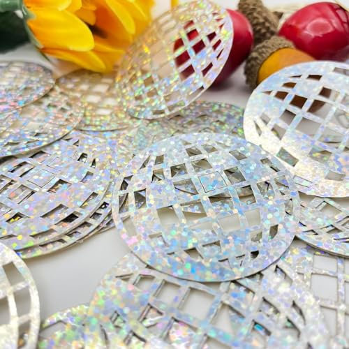 AIBAOBAO 200 Pcs Disco Ball Confetti, Table Glitter Disco Ball, 70s 80s Hippie Birthday Party Supplies, Hen Party Decorations, Bachelorette, Bridal Shower, Engagement and Disco Themed Events, Kids day