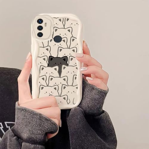 PAIXIKYZ Compatible avec Oppo A53 2020/OPPO A53S 4G | Coque Silicone Souple Design Ondulé Lisse et Crémeux